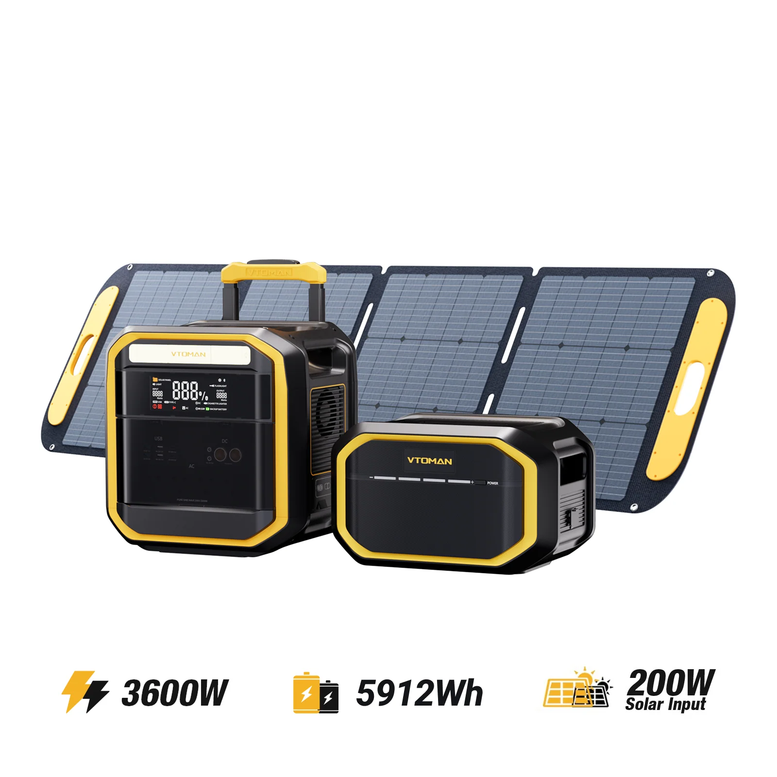 VTOMAN FlashSpeed Pro 3600/5912Wh 200W Pro Solar Generator