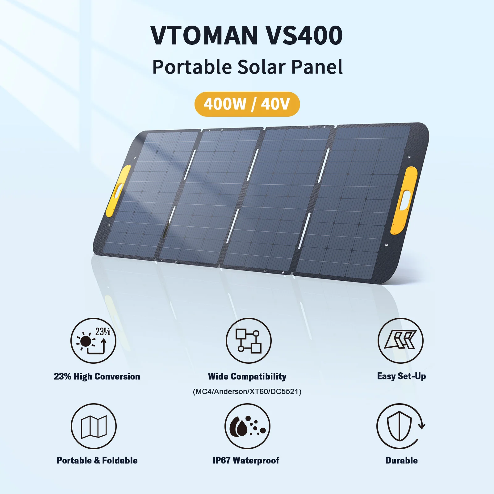 VTOMAN 400W Foldable Portable Solar Panel - Image 3