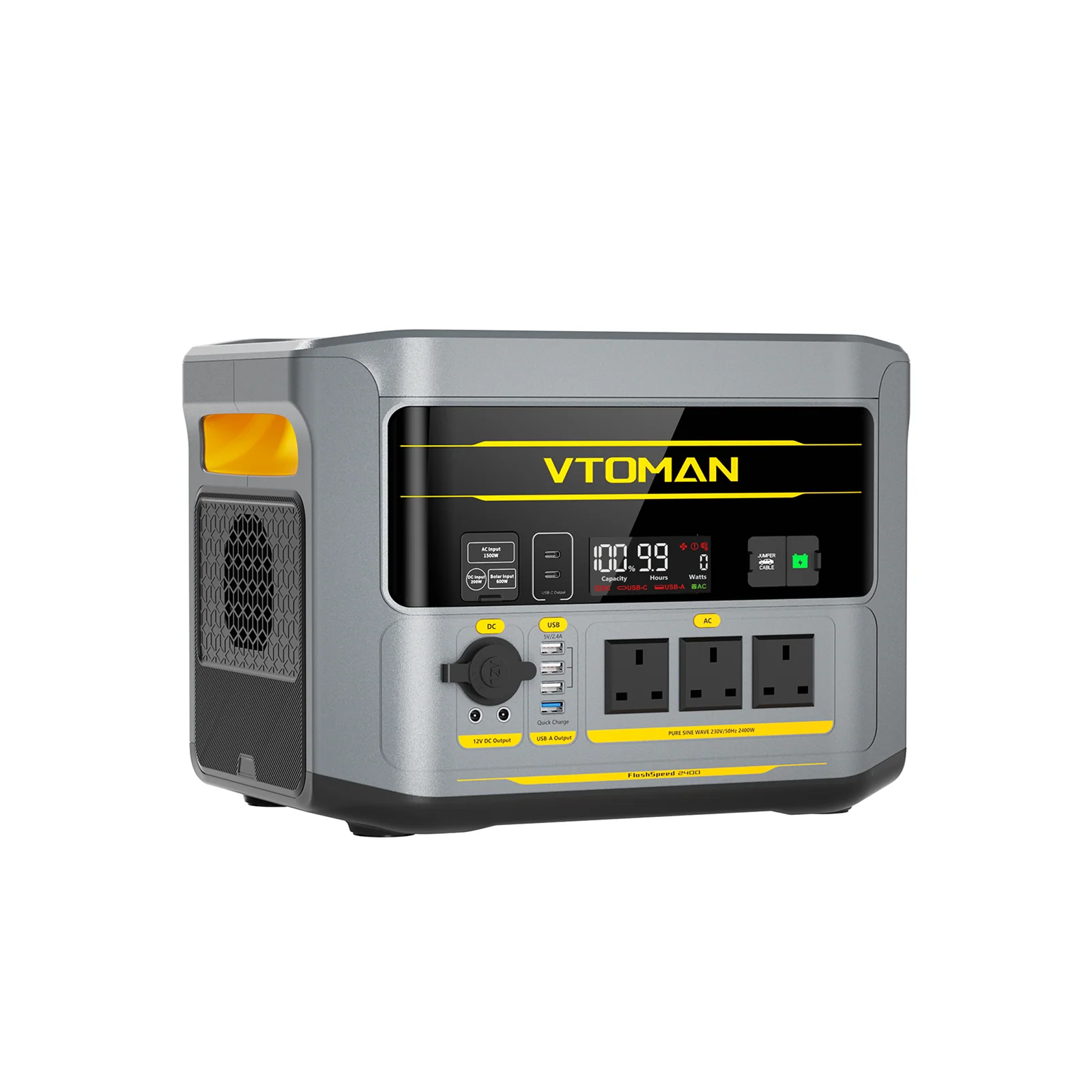 VTOMAN FlashSpeed 2400 Portable Power Station with Jumper Cable - Image 4