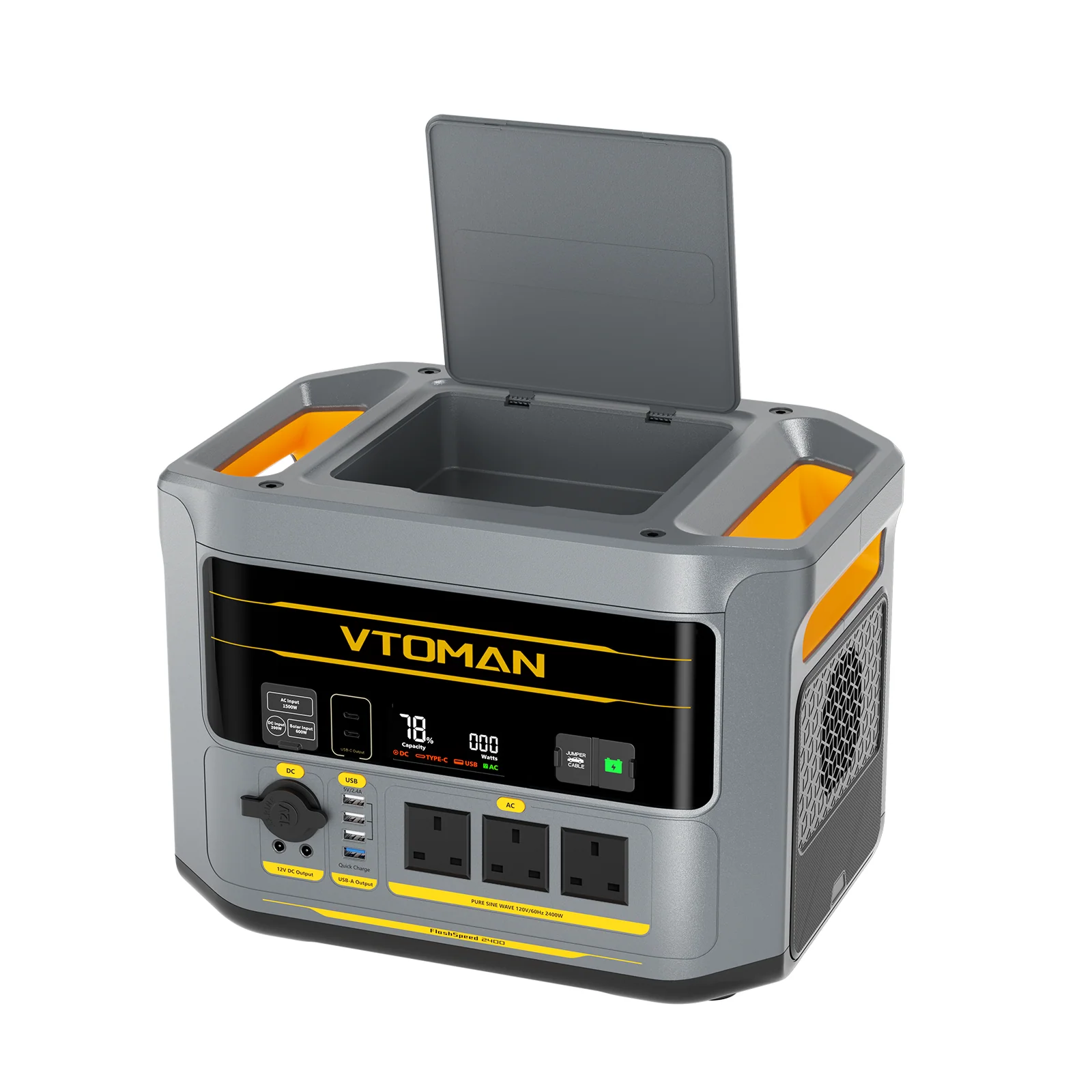 VTOMAN FlashSpeed 2400 Portable Power Station with Jumper Cable - Image 5